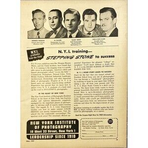 New York Institute of Photography "Steppingstone To Success" Vtg Print Ad 1949